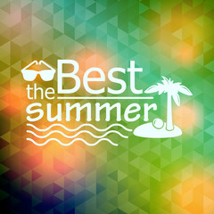 Colorful blurred hipster summer background with text