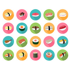 Sushi japan food icons set. Illustration eps10