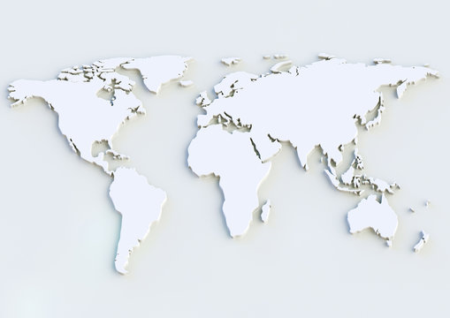 Fototapeta Weltkarte 3D - World map 3D