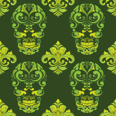classic skul ornamental pattern