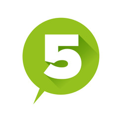 Number five icon - flat style