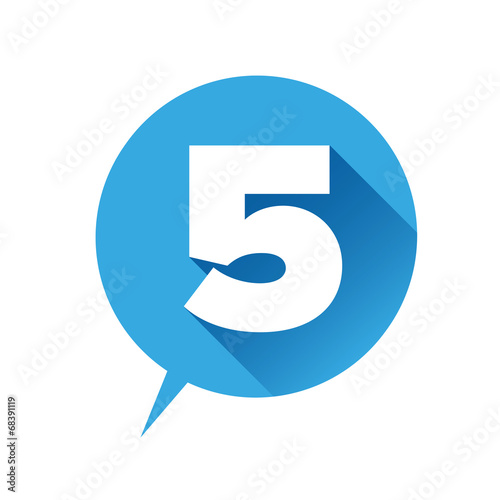 "Number five icon - flat style" Stock image and royalty-free vector