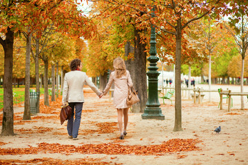 Beautiful loving couple on a fall day