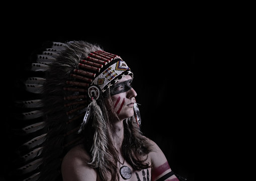 American Indian in war paint