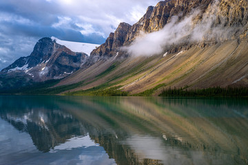 stormy reflections, bow lake