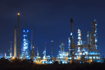 lighing landscape of oil refinery petrochemical in heavy industr
