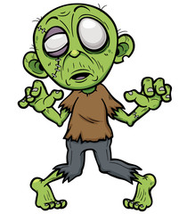 Vector illustration of Cartoon zombie
