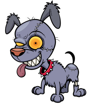 Vector illustration of Cartoon Dog zombie