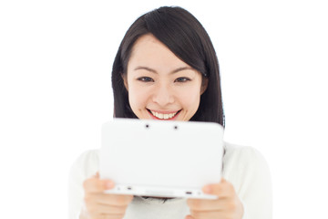 Fototapeta premium ゲームで遊ぶ女性