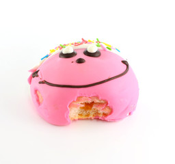  Donut with Bite Missing Isolated on white Background