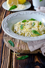 Risotto with lemon and mint