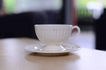 Hot tea on table at coffee cafe