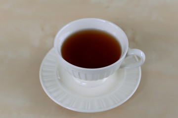 Hot tea on table at coffee cafe