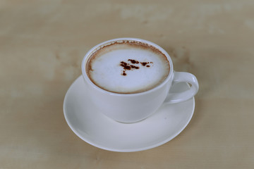 mocha coffee on table at coffee cafe