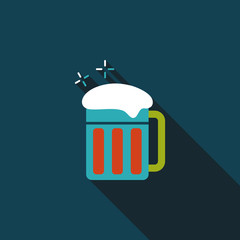 beer flat icon with long shadow