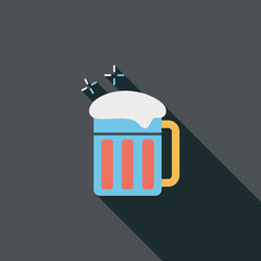 beer flat icon with long shadow