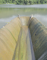 old spillway on concrete small dam