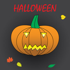 halloween carved pumpkin eps10