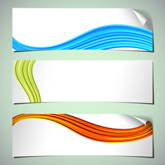 Obraz premium banners curled wave
