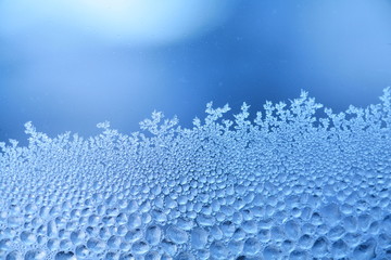 schneeblumen an scheibe