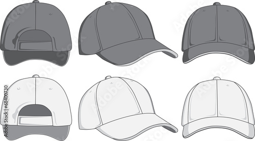 Quot Baseball Cap Front Back And Side View Vector Illustration Quot Stock Image And Royalty Free Hat Template Illustrator