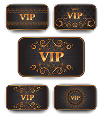 Elegant gold VIP cards