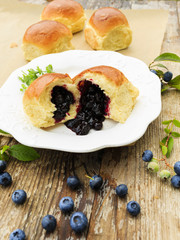 Brioche with blueberries