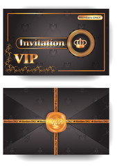 VIP invitation envelope with pattern and stamp