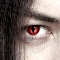 Fototapeta premium face of a young male vampire close up