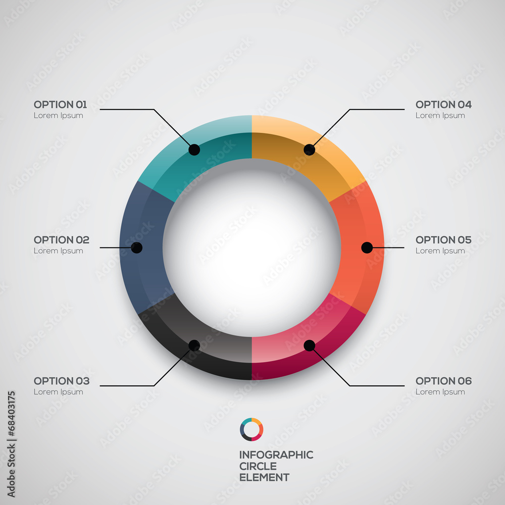 Aufkleber Infographic ui styled business pie chart and vector options