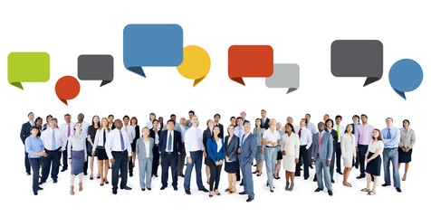 Group of Business People with Speech Bubbles