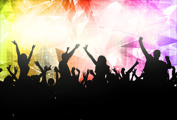 Fototapeta premium People dancing silhouettes