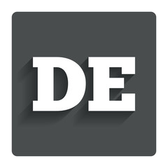 German language sign icon. DE Deutschland.