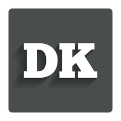 Denmark language sign icon. DK translation.