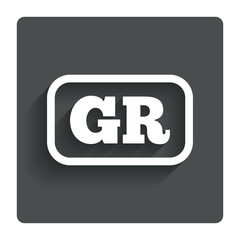 Greek language sign icon. GR Greece translation
