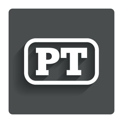 Portuguese language sign icon. PT translation