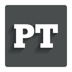 Fototapeta premium Portuguese language sign icon. PT translation