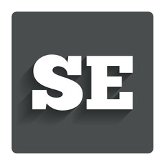 Swedish language sign icon. SE translation