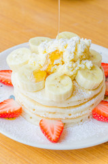 Pancake strawberry banana