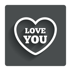 Heart sign icon. Love you symbol.