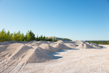 Stone, sand and mounds for construction