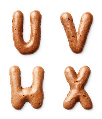 Letters made of caramel cookies