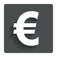 Euro sign icon. EUR currency symbol.