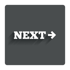 Arrow sign icon. Next button. Navigation symbol