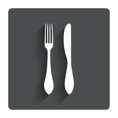 Eat sign icon. Cutlery symbol. Knife and fork.