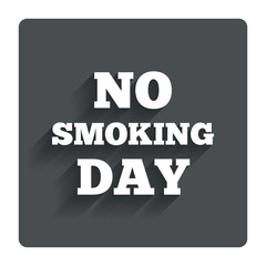 No smoking day sign icon. Quit smoking day.