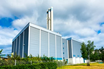 Foto auf Acrylglas Industriegebäude Aufbau eines modernen Industrieunternehmens