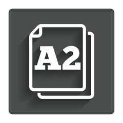 Paper size A2 standard icon. Document symbol.