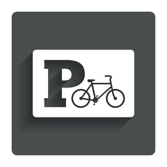 Parking sign icon. Bicycle parking symbol.