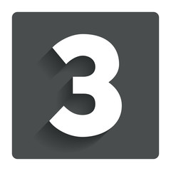 Third place award sign. Winner symbol.